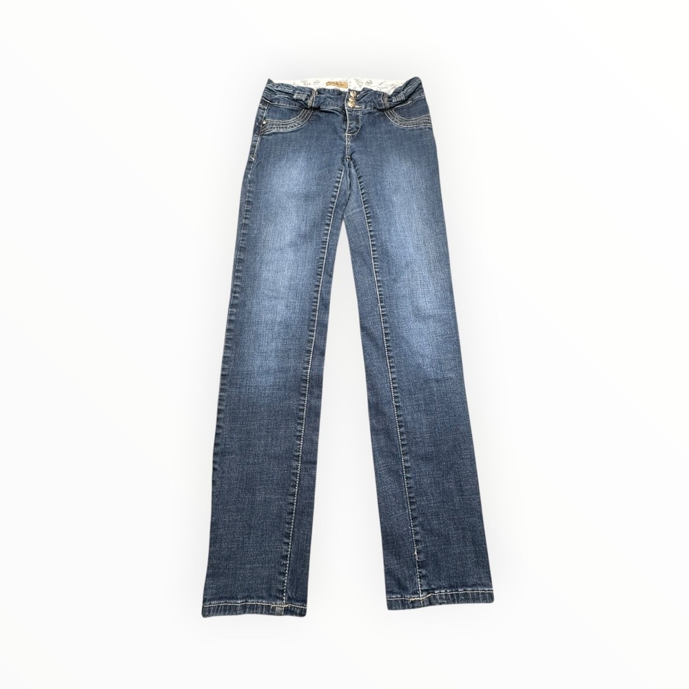 I&M Jeans‎ Denim Womens 11 Blue Low Rise Bootcut Triple Button Y2K IM23125